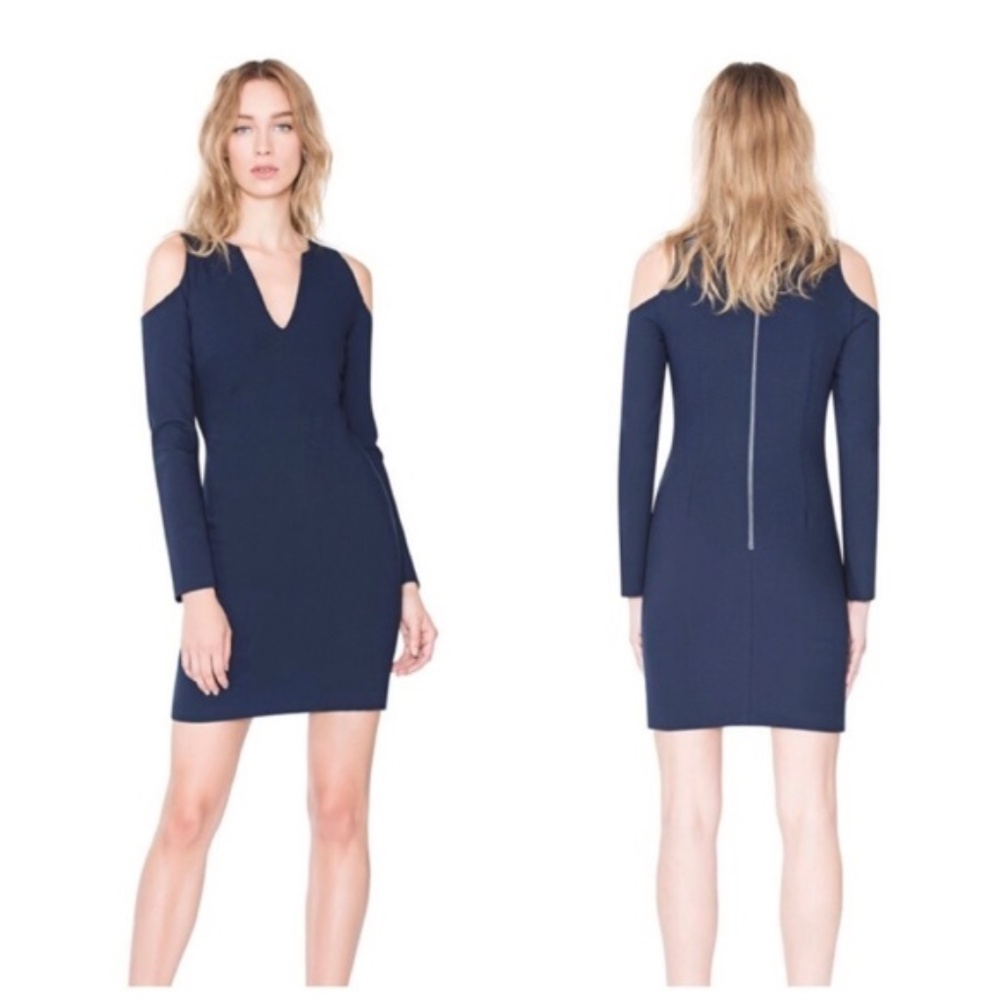 Alice Olivia Cold Shoulder V Neck formal Dress